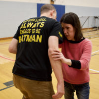 Sirena wards off an attacker in Martial Arts Class