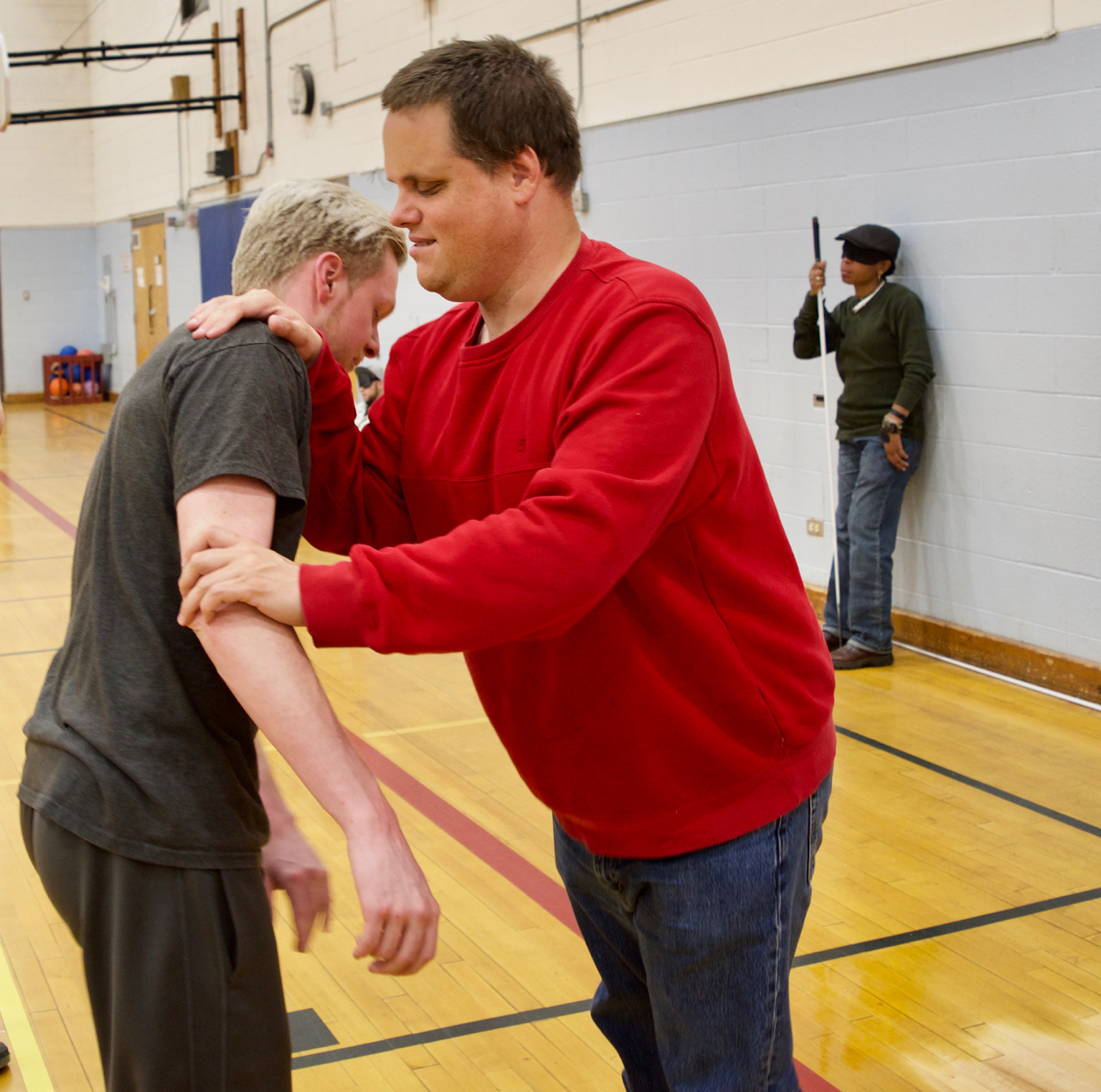 David D. wards off an attacker in Martial Arts Class