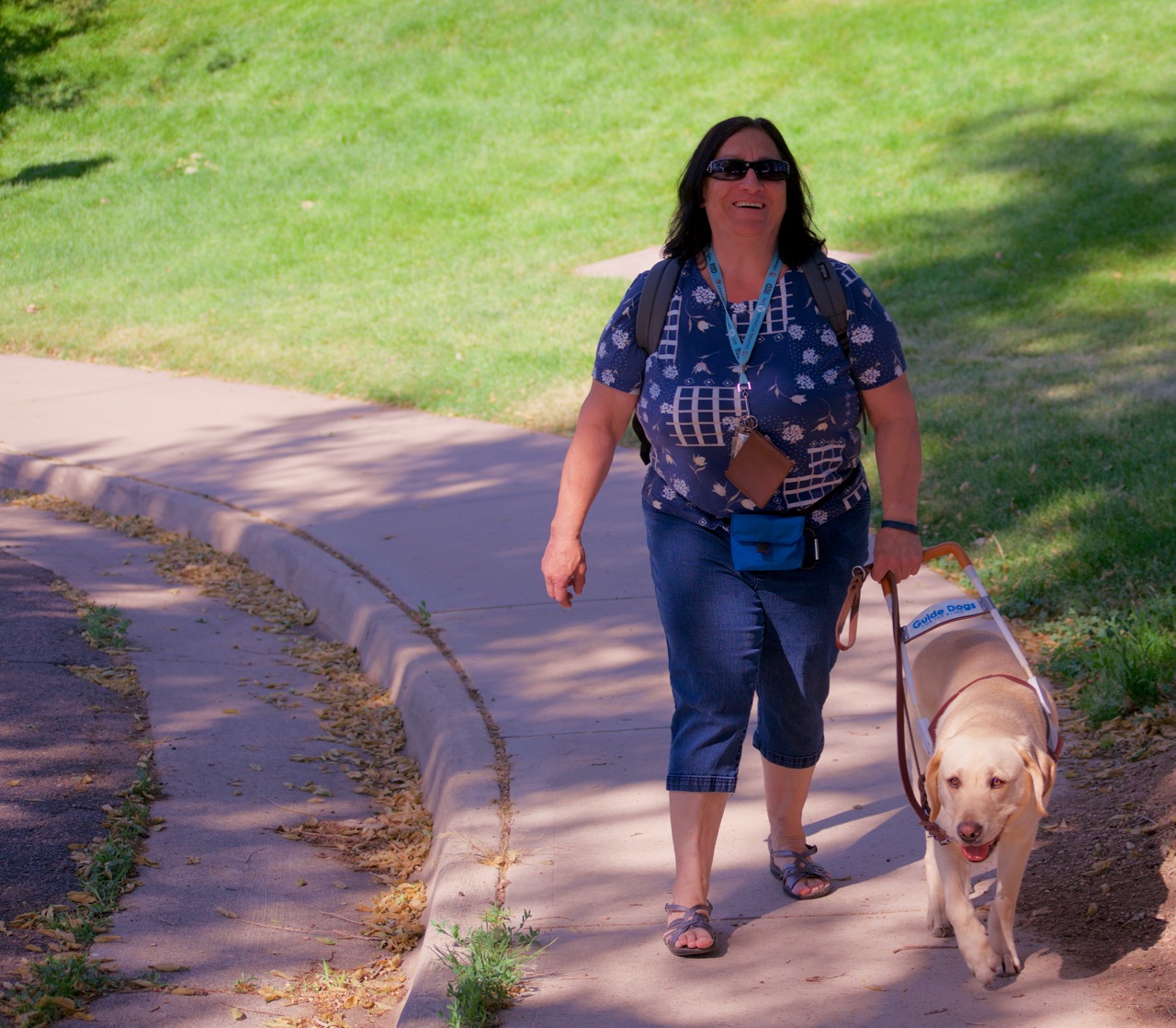 Phillis walks to the Center for the Senior meeting and senior art class with her dog Tyle