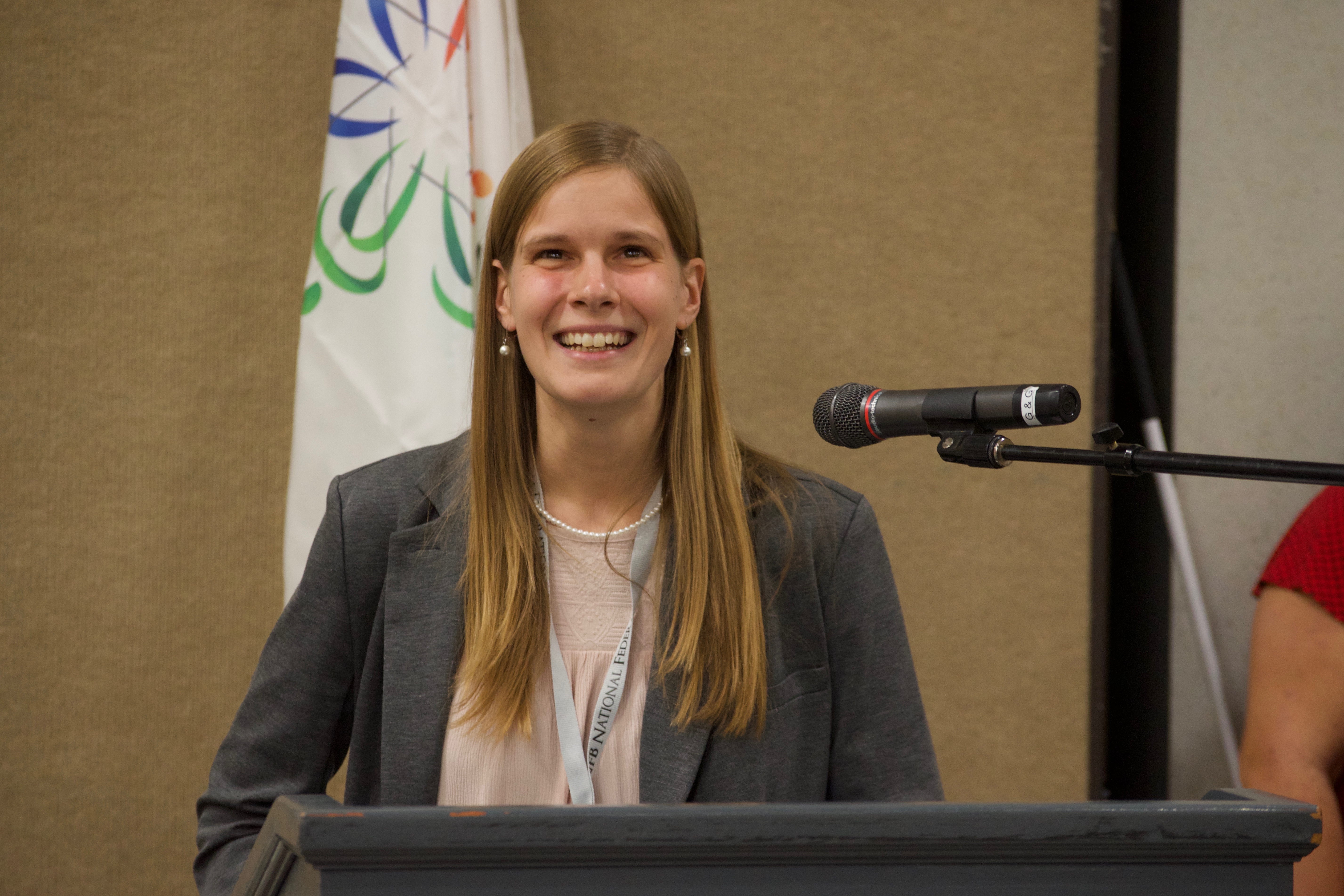 Tabea at the podium at NFBCO17