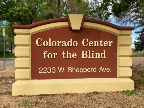 Colorado Center for the Blind Street Sign