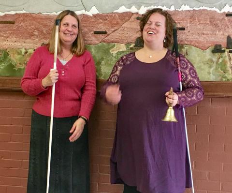 Jenny C. ringing her Freedom Bell