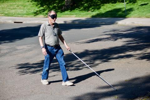 Nick crossing Shepperd Ave