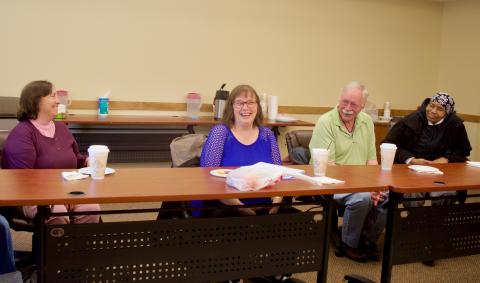 Peggy Chong talks to the Older Blind Group