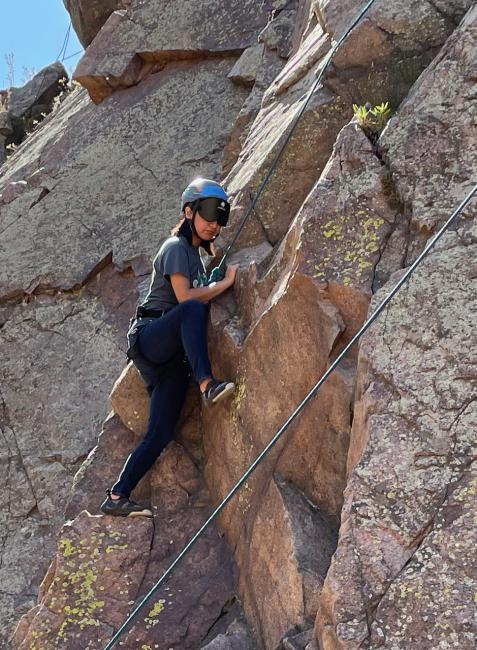 Casey climbing