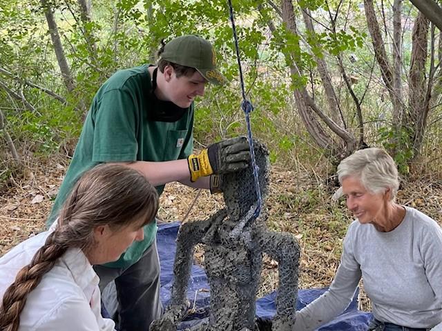 Installation of Lotus sculpture