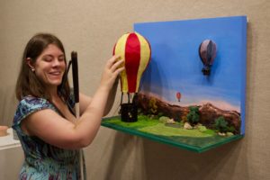 Chris P. explores the details of a hot air balloon