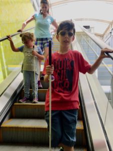 Ty and Peyton take the Escalator at Union Station